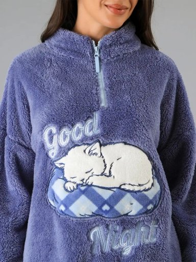PIJAMA FLORES MICROPOLAR CON CIERRE - 3