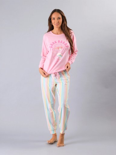 PIJAMA FLORES CON POLERA AJUSTABLE - 1
