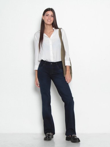 JEANS MUJER WADOS ALGODÓN RECTO TIRO MEDIO - 1