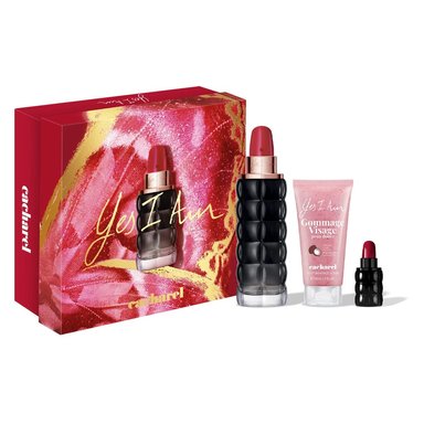 SET PERFUMES + EXFOLIANTE FACIAL CACHAREL YES I AM MUJER EDP 75 ML + 5 ML + 50 ML - 2