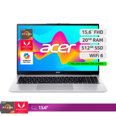 NOTEBOOK ACER ASPIRE LITE AL15-43P-R3UW-5 AMD RYZEN 7 20GB 512GB SSD 15.6” - 1