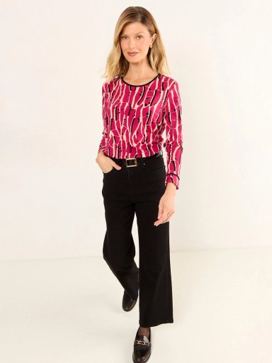 POLERA MUJER MA GRIFFE RIB ACANALADO ESTAMPADA - 4