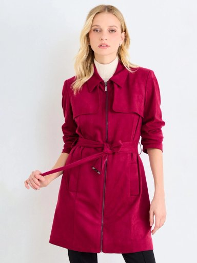 CHAQUETA MUJER ASH TRENCH LISO CUELLO CAMISERO - 1