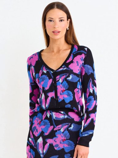 POLERA MUJER ASH TEJIDA JACQUARD BOTONES - 2