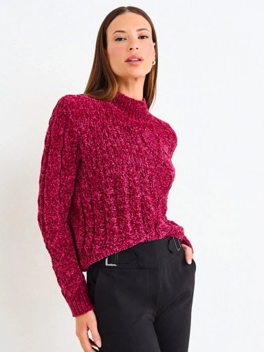 SWEATER MUJER ASH CHENILLE TRENZADO - 2