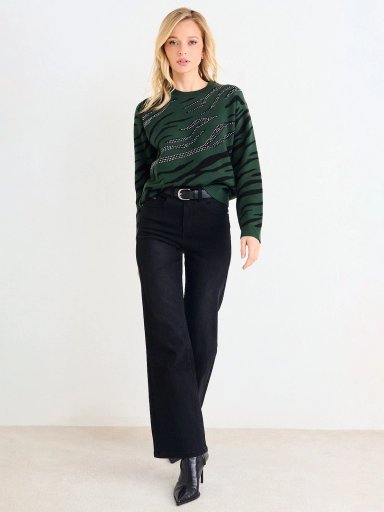 SWEATER MUJER ASH LISO LARGO - 1