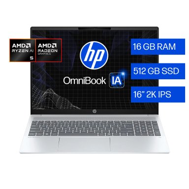 NOTEBOOK HP OMNIBOOK 5 AI 16-AG1051LA AMD RYZEN AI 5 16GB RAM 512GB SSD 16" - 1