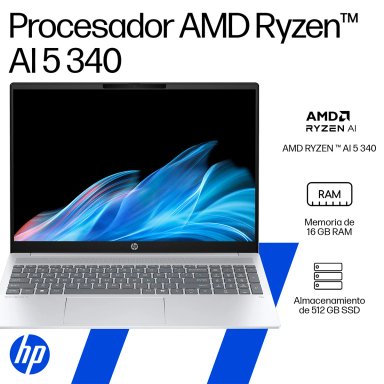 NOTEBOOK HP OMNIBOOK 5 AI 16-AG1051LA AMD RYZEN AI 5 16GB RAM 512GB SSD 16" - 12