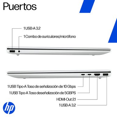 NOTEBOOK HP OMNIBOOK 5 AI 16-AG1051LA AMD RYZEN AI 5 16GB RAM 512GB SSD 16" - 6
