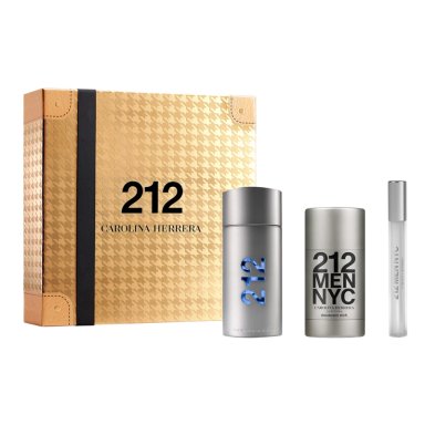 ESTUCHE PERFUME HOMBRE CAROLINA HERRERA 212 MEN NYC EDT 100ML+EDT 10ML+DESODORANTE 75ML - 1