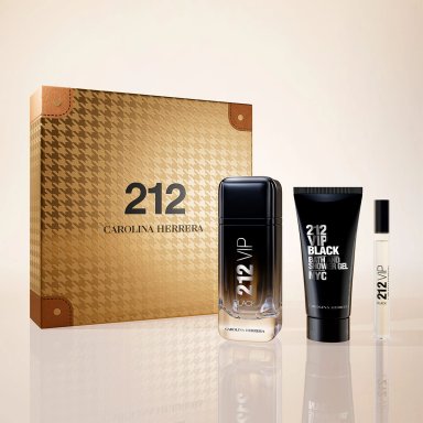 ESTUCHE PERFUME HOMBRE CAROLINA HERRERA 212 VIP BLACK EDP 100ML+EDP 10ML+GEL DE BAÑO 100ML - 3
