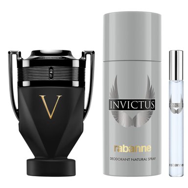 ESTUCHE PERFUME HOMBRE PACO RABANNE INVICTUS VICTORY ABSOLUT PARFUM INTENSE 100ML+DESODORANTE 150ML+EDT 10ML - 2