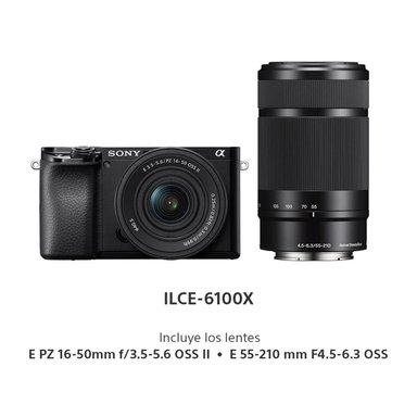 CÁMARA MIRRORLESS SONY APS-C ILCE-6100X: A6100 + LENTE SELP16502 + LENTE SEL55210 - 5