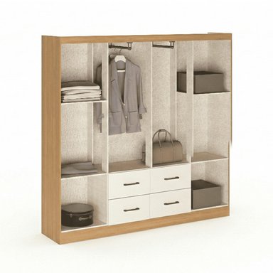 CLOSET EXIT ROBLES MADERA DE PINO 8 PUERTAS 4 CAJONES - 3
