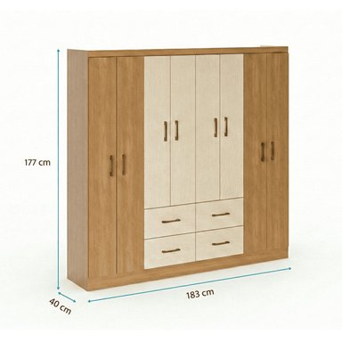 CLOSET EXIT ROBLES MADERA DE PINO 8 PUERTAS 4 CAJONES - 5