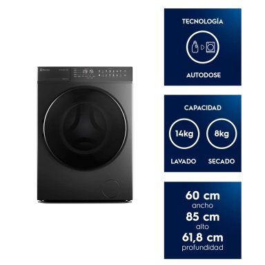 LAVADORA SECADORA ELECTROLUX FLWD12AU 14KG 8KG GRAFITO - 10