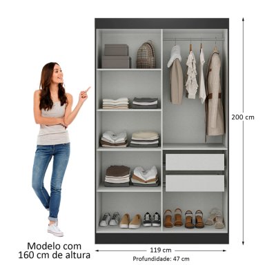 CLOSET DI PORETTI DESIGN PARIS 4P 2C NEGRO - 4