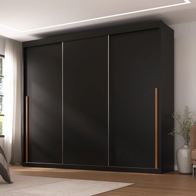 CLOSET DI PORETTI DESIGN SENNA 3P 6C NEGRO - 1