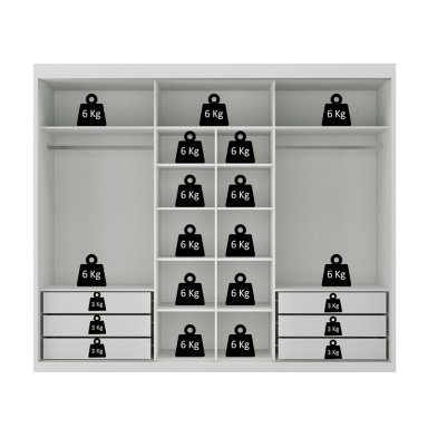 CLOSET DI PORETTI DESIGN SENNA 3P 6C NEGRO - 4
