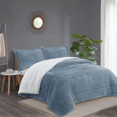 PLUMÓN ANDES STRIPE 2 PLAZAS AZUL - 1