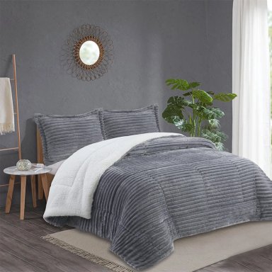 PLUMÓN ANDES STRIPE 2 PLAZAS GRIS - 1