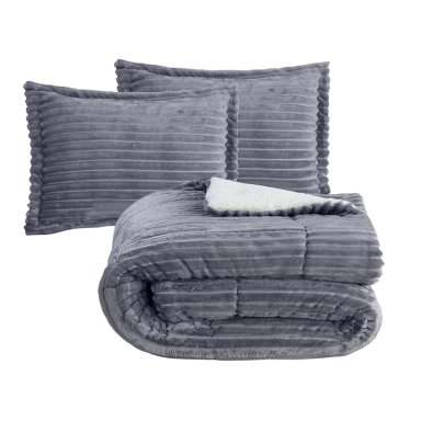 PLUMÓN ANDES STRIPE 2 PLAZAS GRIS - 4