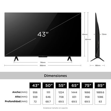 SMART TV TCL QLED 4K UHD 43” 43P7L - 9