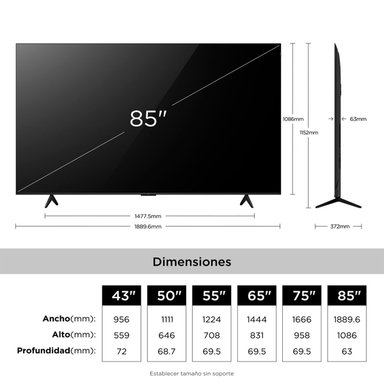 SMART TV TCL QLED 4K UHD 85” 85P7L - 9