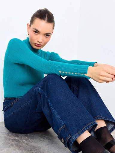 SWEATER MUJER IO BEATLE TEJIDO BÁSICO RIB - 1