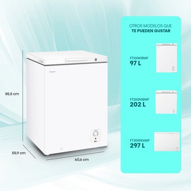 CONGELADOR HORIZONTAL HISENSE FT145N1BWF 141L FRÍO DIRECTO BLANCO - 3
