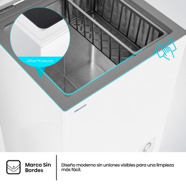 CONGELADOR HORIZONTAL HISENSE FT145N1BWF 141L FRÍO DIRECTO BLANCO - 5