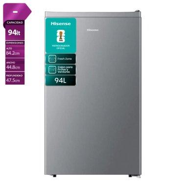 FRIGOBAR HISENSE RR093N1EB1 94L FRÍO DIRECTO PLATA - 1