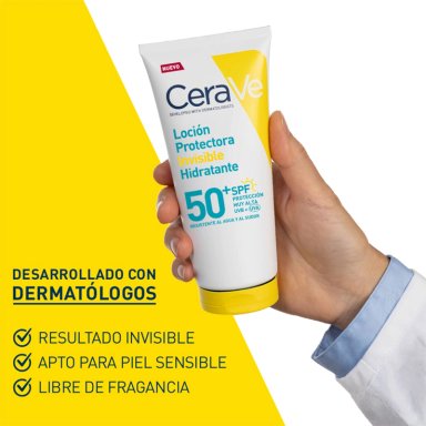 PROTECTOR SOLAR ROSTRO Y CUERPO CERAVE HIDRATANTE E INVISIBLE SPF50+ 177ML - 5
