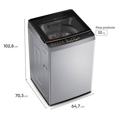 LAVADORA CARGA SUPERIOR MADEMSA MDWMT20S 20KG GRIS - 3