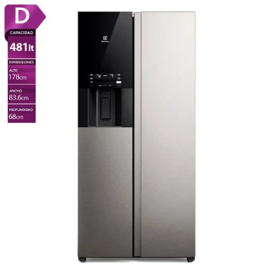 REFRIGERADOR SIDE BY SIDE ELECTROLUX ES4WS 481L NO FROST ACERO - 1