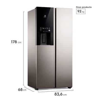 REFRIGERADOR SIDE BY SIDE ELECTROLUX ES4WS 481L NO FROST ACERO - 3