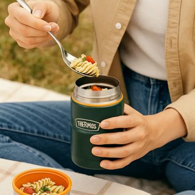 TERMO COMIDA THERMOS KING ACERO INOXIDABLE 470 ML VERDE - 6