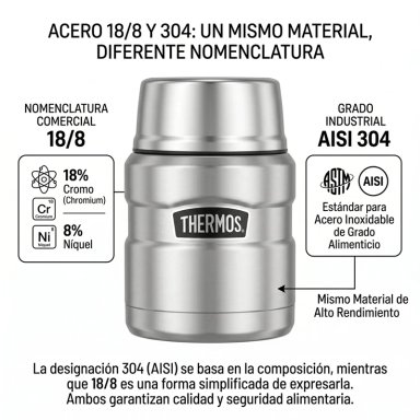 TERMO COMIDA THERMOS KING ACERO INOXIDABLE 710 ML VERDE - 7