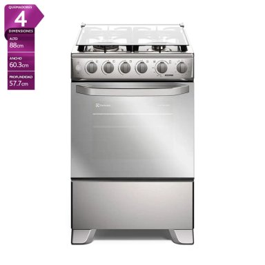 COCINA A GAS ELECTROLUX FE4SXC 4 PLATOS GRILL ACERO - 1