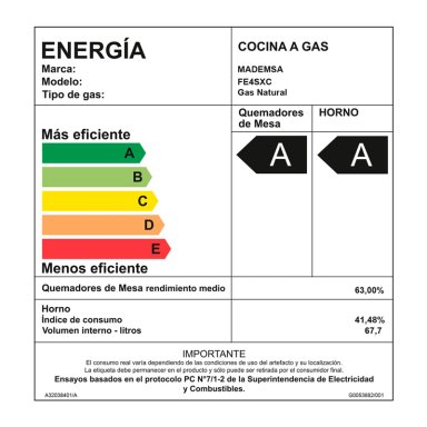 COCINA A GAS ELECTROLUX FE4SXC 4 PLATOS GRILL ACERO - 11