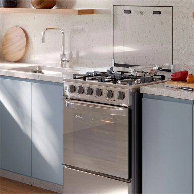 COCINA A GAS ELECTROLUX FE4SXC 4 PLATOS GRILL ACERO - 6