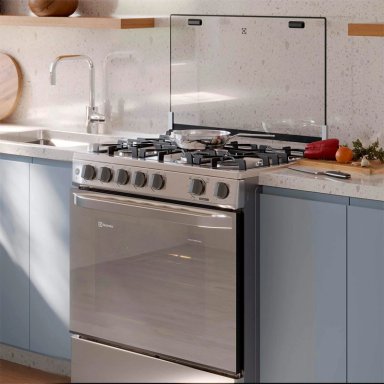 COCINA A GAS ELECTROLUX FE5SXC 5 PLATOS GRILL ACERO - 6