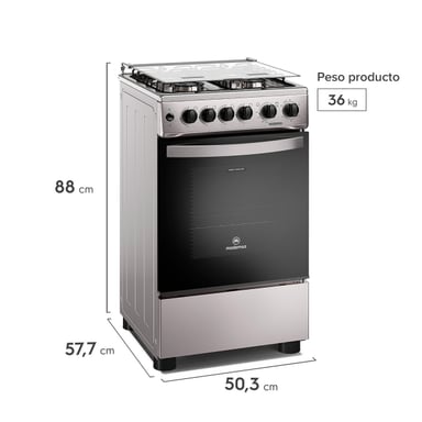 COCINA A GAS MADEMSA FM4FSC 4 PLATOS ACERO - 3