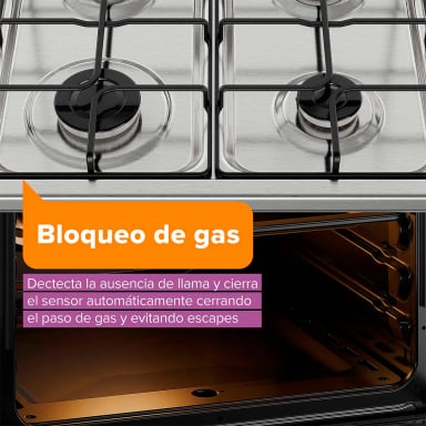 COCINA A GAS MADEMSA FM4PSC 4 PLATOS ACERO - 7