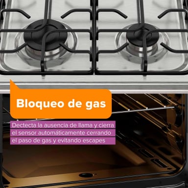 COCINA A GAS MADEMSA FM4TSC 4 PLATOS ACERO - 7