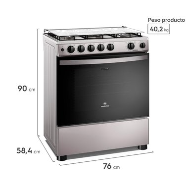 COCINA A GAS MADEMSA FM5SSC 5 PLATOS ACERO - 3