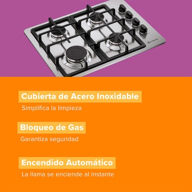 ENCIMERA A GAS MADEMSA 4 PLATOS KM4CX - 8