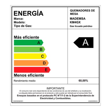 ENCIMERA A GAS MADEMSA 4 PLATOS KM4GX - 9