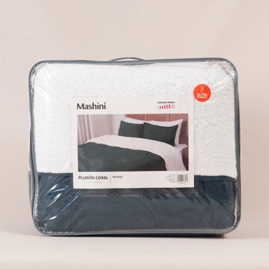 PLUMÓN MASHINI CORAL SHERPA 2 PLAZAS AZUL - 4