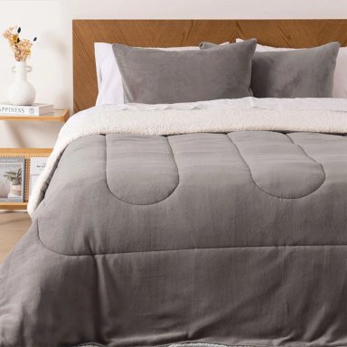 PLUMÓN MASHINI CORAL SHERPA 2 PLAZAS GRIS - 1